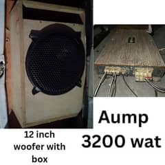 subwoofer 1200 wat 12 inch + aump 3200 wat + box