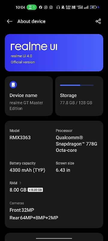 Realme Gt master Edition/condition 9.5 full box original charger 11