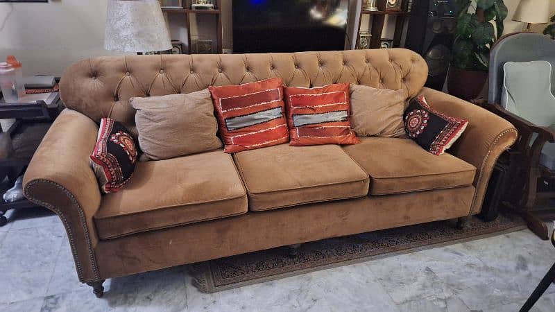 3 seater brown sofa for sale 0