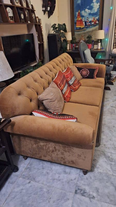 3 seater brown sofa for sale 1