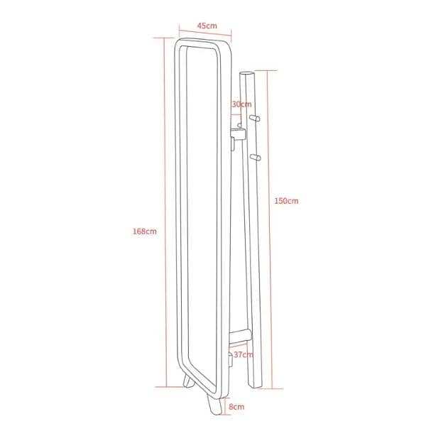 Yellow pine Thickened Frame Full Length Mirror, 4