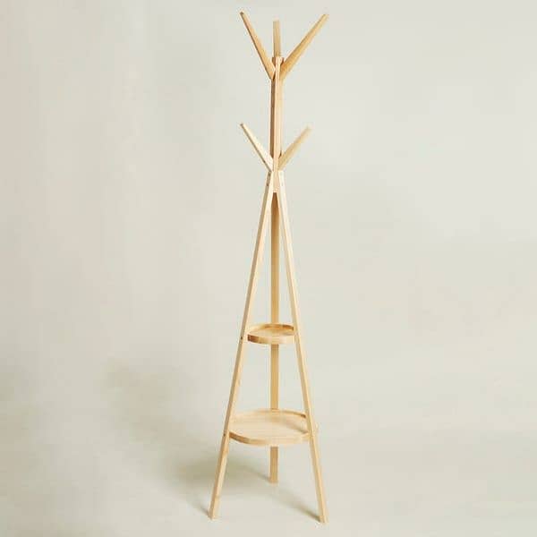 Hat Stands with Storage space Coat Stand Wooden Yellow pine Made 1