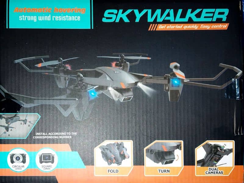 sky walker drone full ok and new full box pack and parking 1