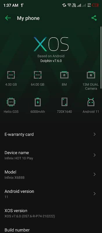 infinix hoT 10 play 4/64gB. 2