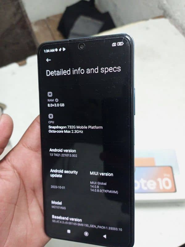 Redmi note 10 pro 8/128 box charjar sat 2