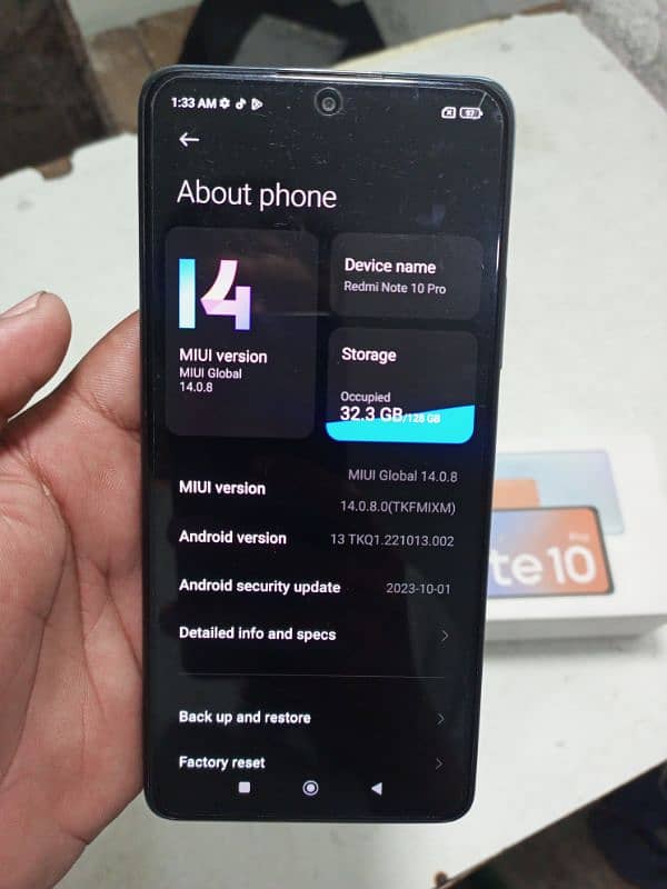 Redmi note 10 pro 8/128 box charjar sat 3