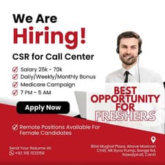 Hiring CSR Agents both Male & Female (Remote) - Medicare Campaign