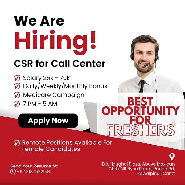 Hiring CSR Agents both Male & Female (Remote) - Medicare Campaign 0