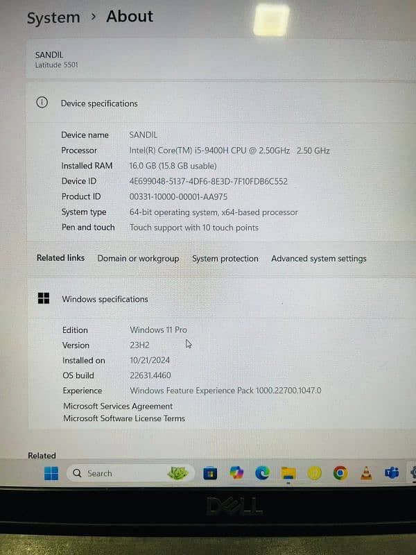 Dell latitude 5501 i5 9th 16/256 6