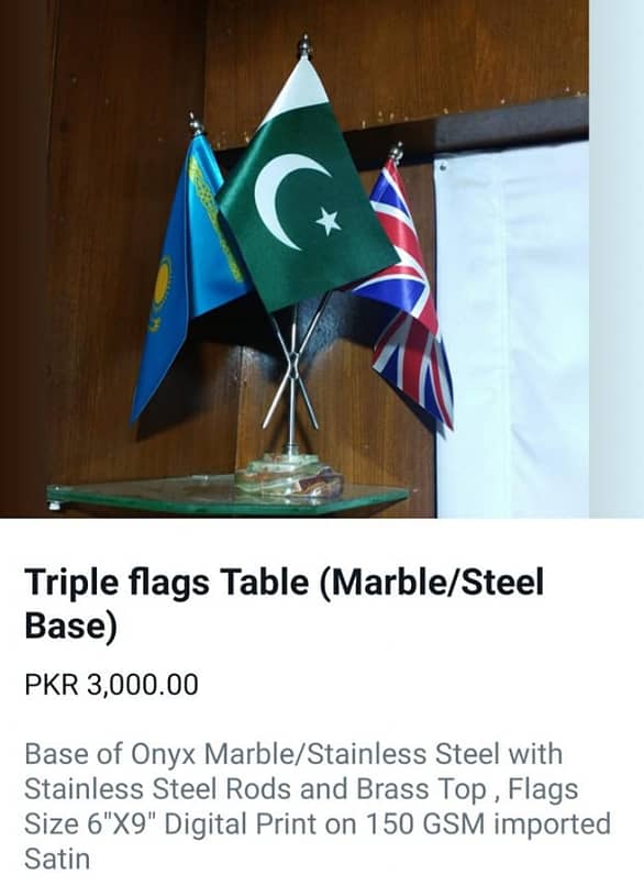 Custom Table Flags for Offices – Steel Stands, Logo Branding, Rs 1000 1