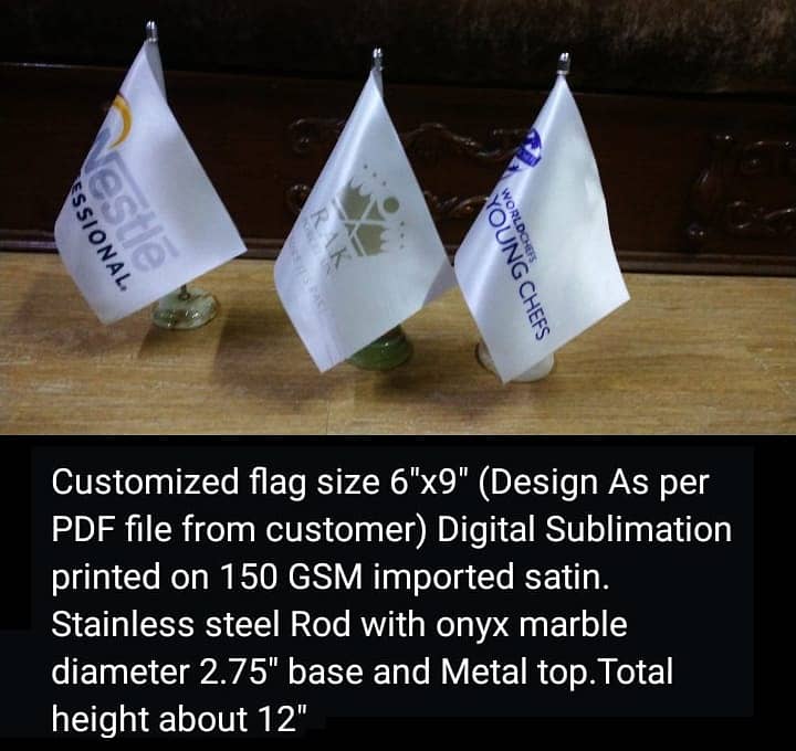 Custom Table Flags for Offices – Steel Stands, Logo Branding, Rs 1000 11