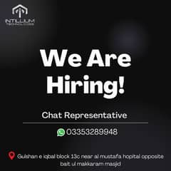 WE ARE HIRING CHAT REPRESENTATIVE