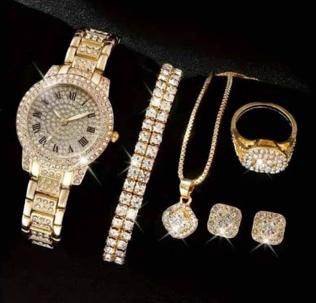 Diamond artificial set -Roman watch  Gold 1