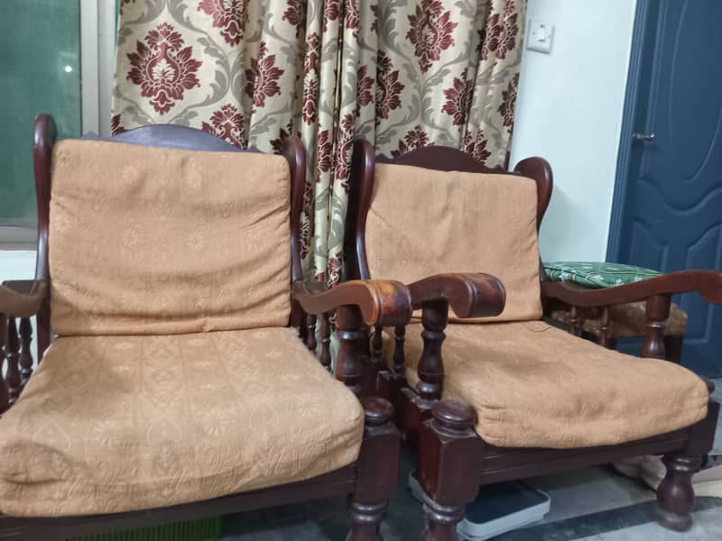 5 seater pure wooden sofa 0