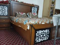 Bed King Size with Foam, 3x Side tables,& Dressing