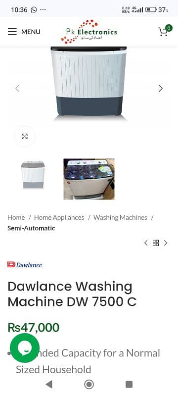 model DW 7500 dawlaNce washing machine 2