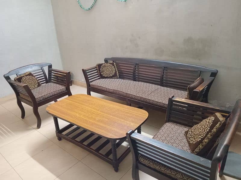 wooden 5 seater sofa set 1