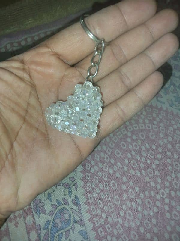 handmade crystal pearl keychain 7