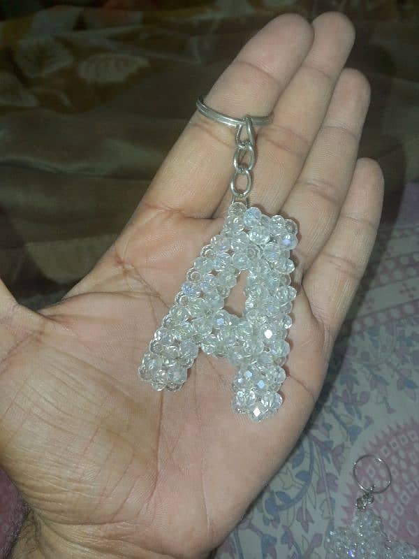 handmade crystal pearl keychain 8