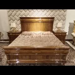 Full size bed set/ wooden double bed set/ bed with side table&dressing