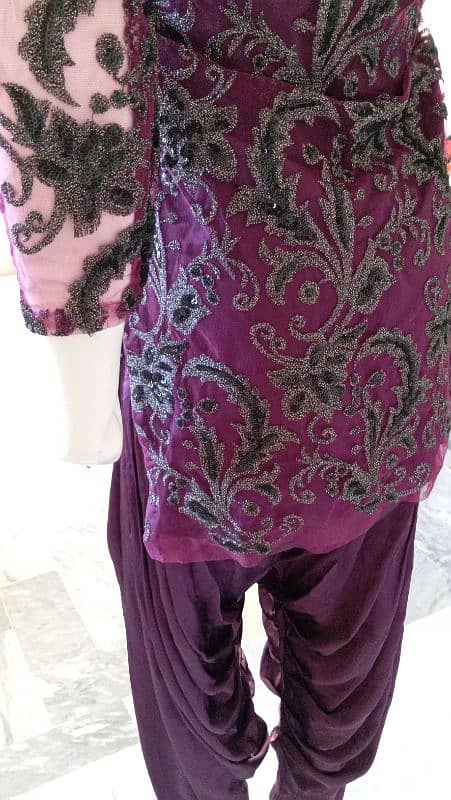 belt wali shalwar net shirt 1