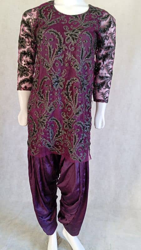 belt wali shalwar net shirt 2