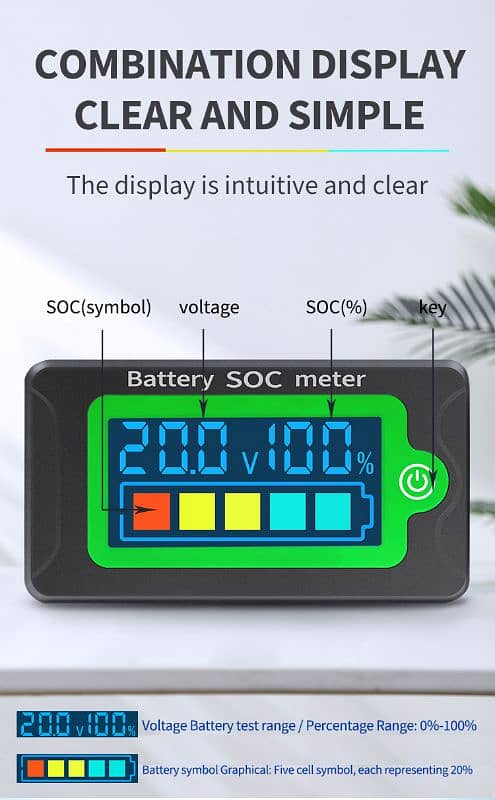 Battery Capacity Meter 12V 24V 36V 48V 60V 72V 0