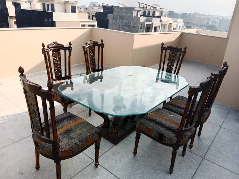 dining table /6 chairs wooden dining table / table and chairs for sell 0