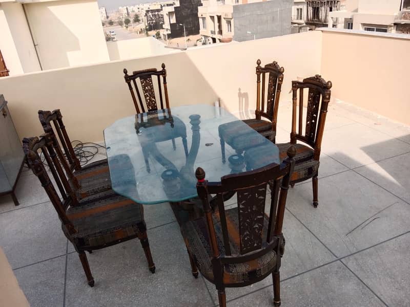 dining table /6 chairs wooden dining table / table and chairs for sell 2