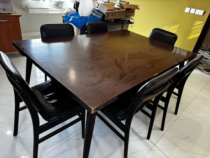 6 seats Dining table with chair (Sheesham Wood) 1