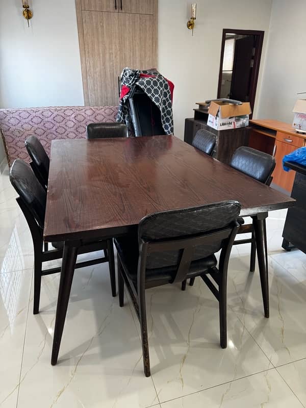 6 seats Dining table with chair (Sheesham Wood) 2