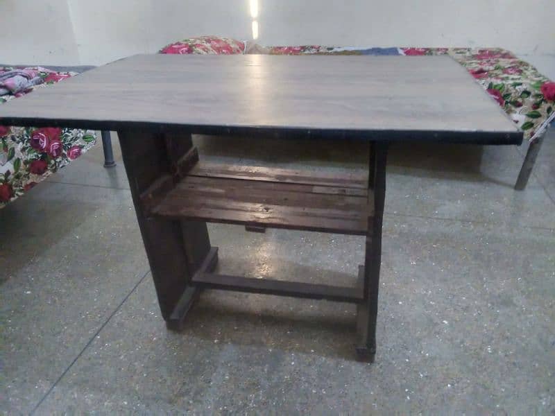 computer table, iron table with shoes case, center table 1