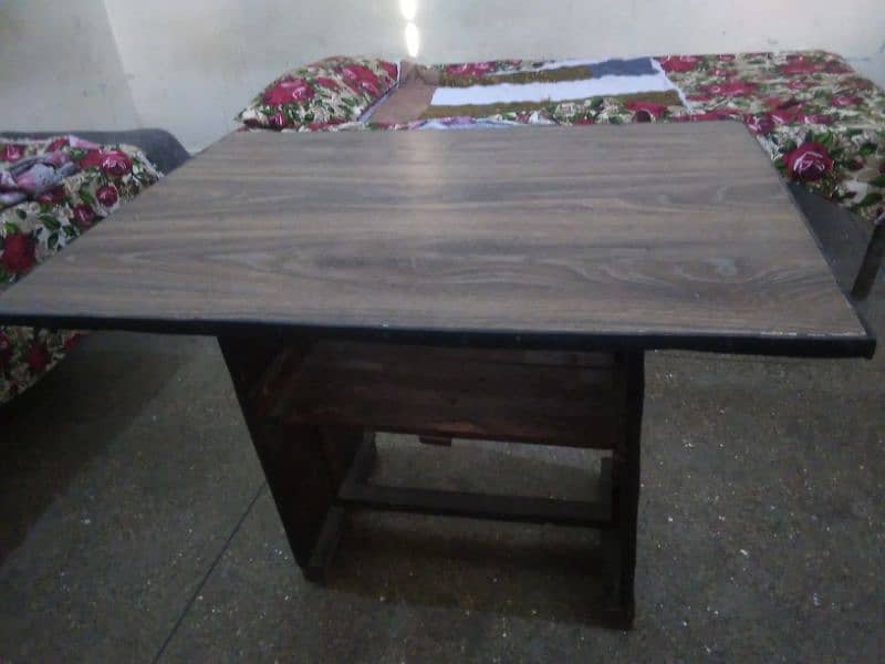 computer table, iron table with shoes case, center table 2