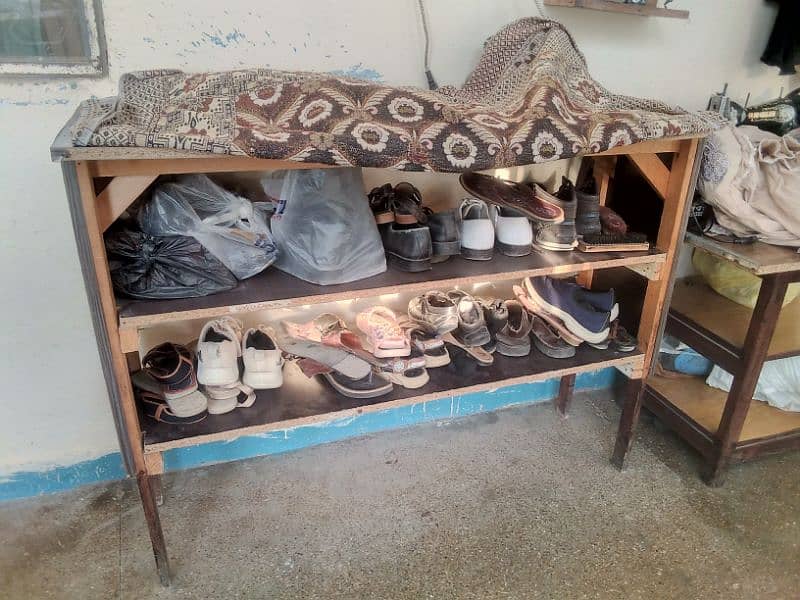 computer table, iron table with shoes case, center table 4