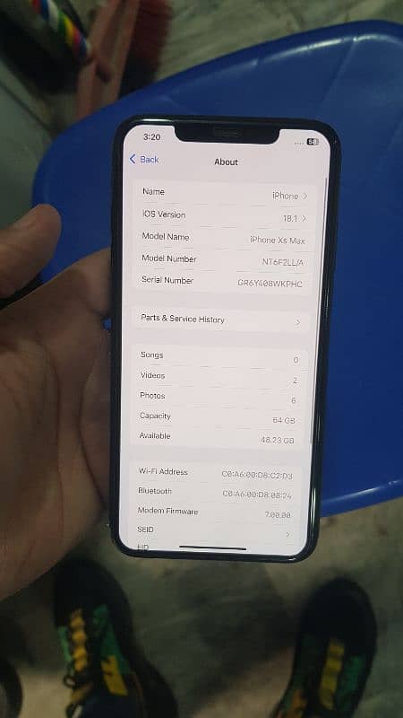 iphone xs max 64gb non pta 03097754596 total k using main no issu 5