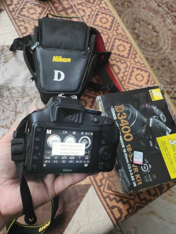 Nikon D3400 with 18-55mm kit lens, with box 9/10 condition 2