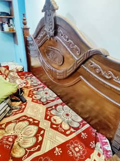 Wood Double bed with Side Tables & Dressing Table (with Mirror)