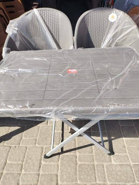 PLASTIC OUTDOOR GARDEN CHAIRS TABLE SET AVAILABLE FOR SALE 4