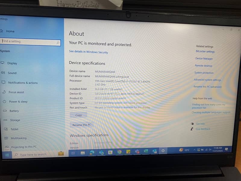 lenova 11th gen used laptop E14 (10/10) 5