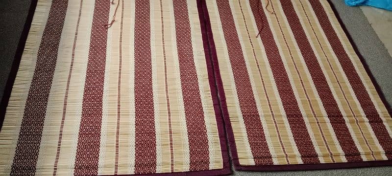 Pair of Bamboo (chiks) blind with maroon knitted thread. 4