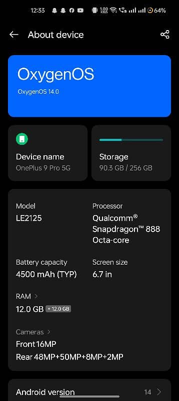 ONE PLUS 9PRO 12/256 1