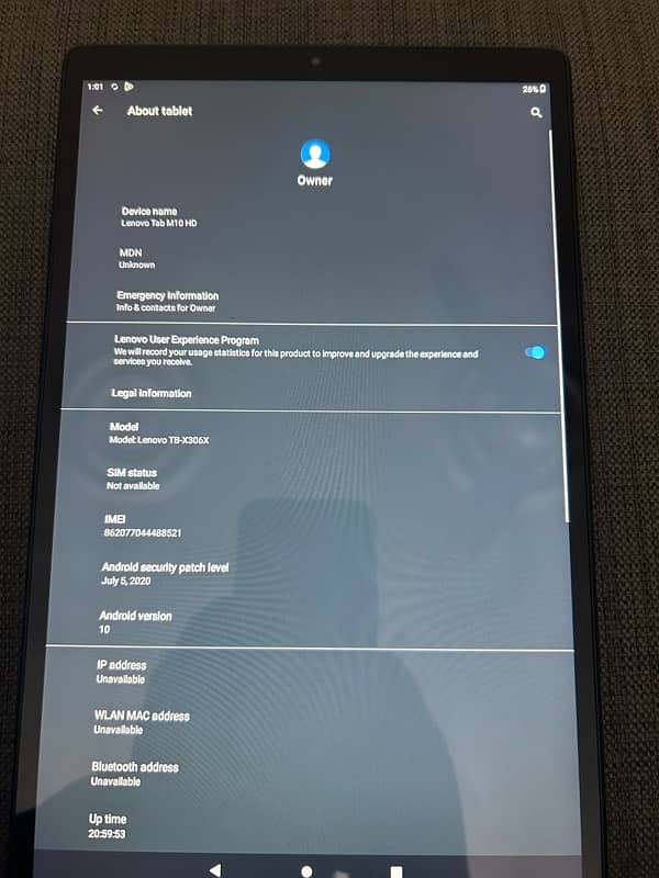 lenovo TAB m10 hd (box open) 1