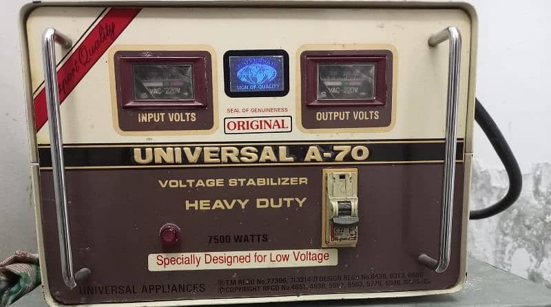 UNIVERSAL A-70 VOLTAGE STABILIZER[7500WATTS] 1