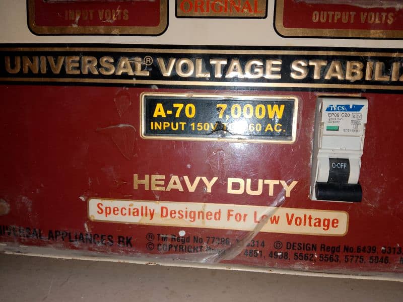 Universal Stabilizer A-70(ENERGY SAVER) 7000 WATTS 1