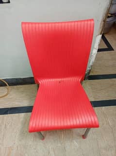 red plastic chair