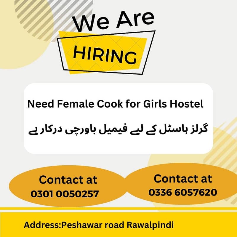 Female Cook | Female Maid For Girls Hostel 0