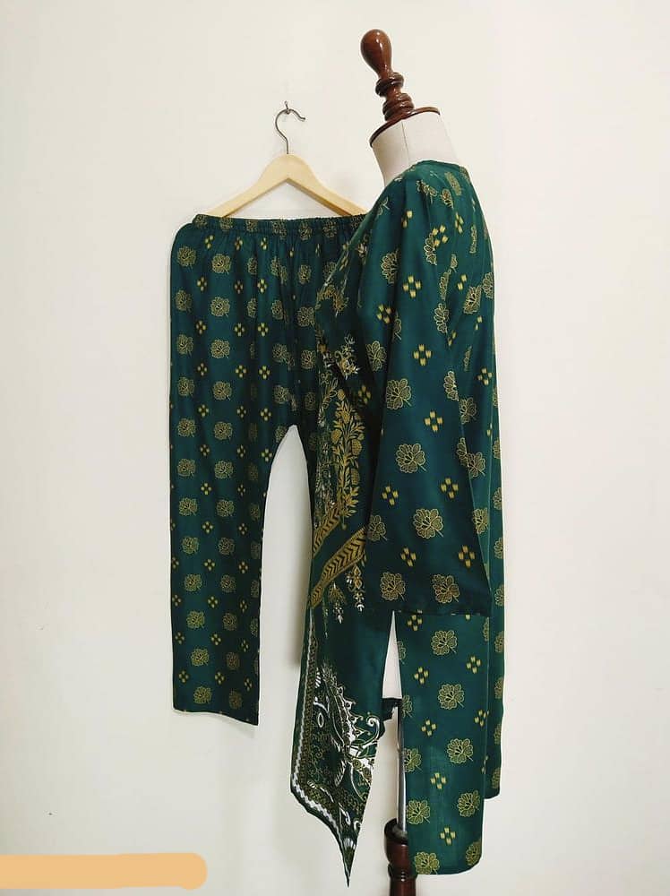 2 Pcs Women's Stitched Lawn Printed Suit (Order. 03452347628 1