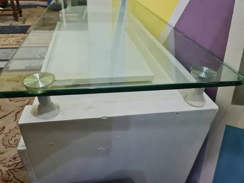 Office Table with Thick Glass Top & Keyboard Slide 5