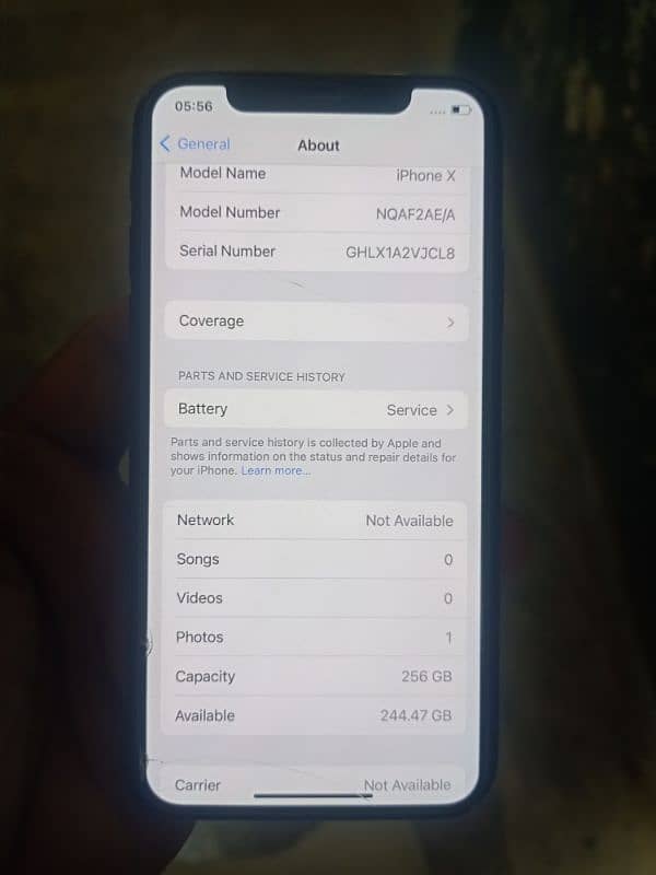 I phone x 256gb PTA aprove face id ok 10