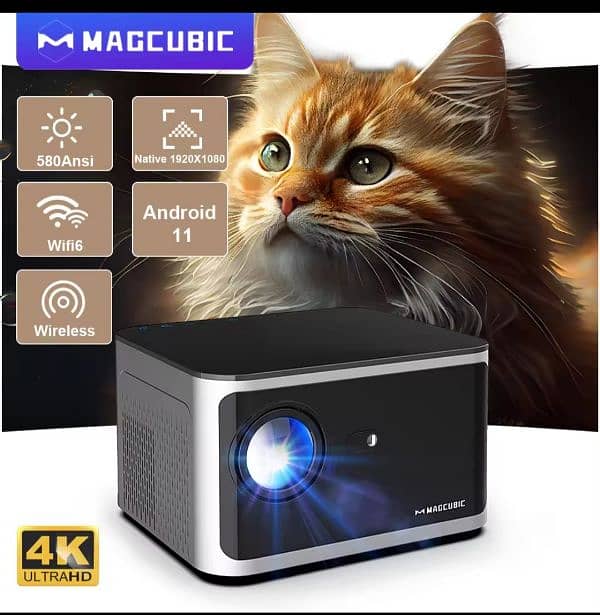 Magcubic HY350 Pro 580ANSI Projector Android 11 4K 1080P Wifi6 7